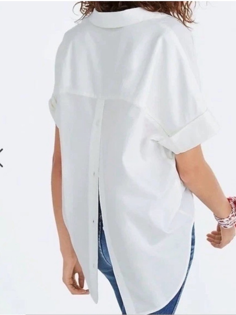 Madewell White Cotton Popover S/S Shirt - Picture 2 of 8